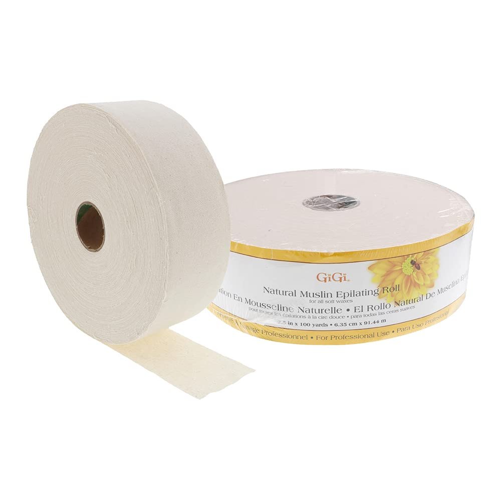 GiGi Epilating Roll for Hair Waxing/Hair Removal, Natural Muslin Epilating Roll, 2.5 by 100 yds