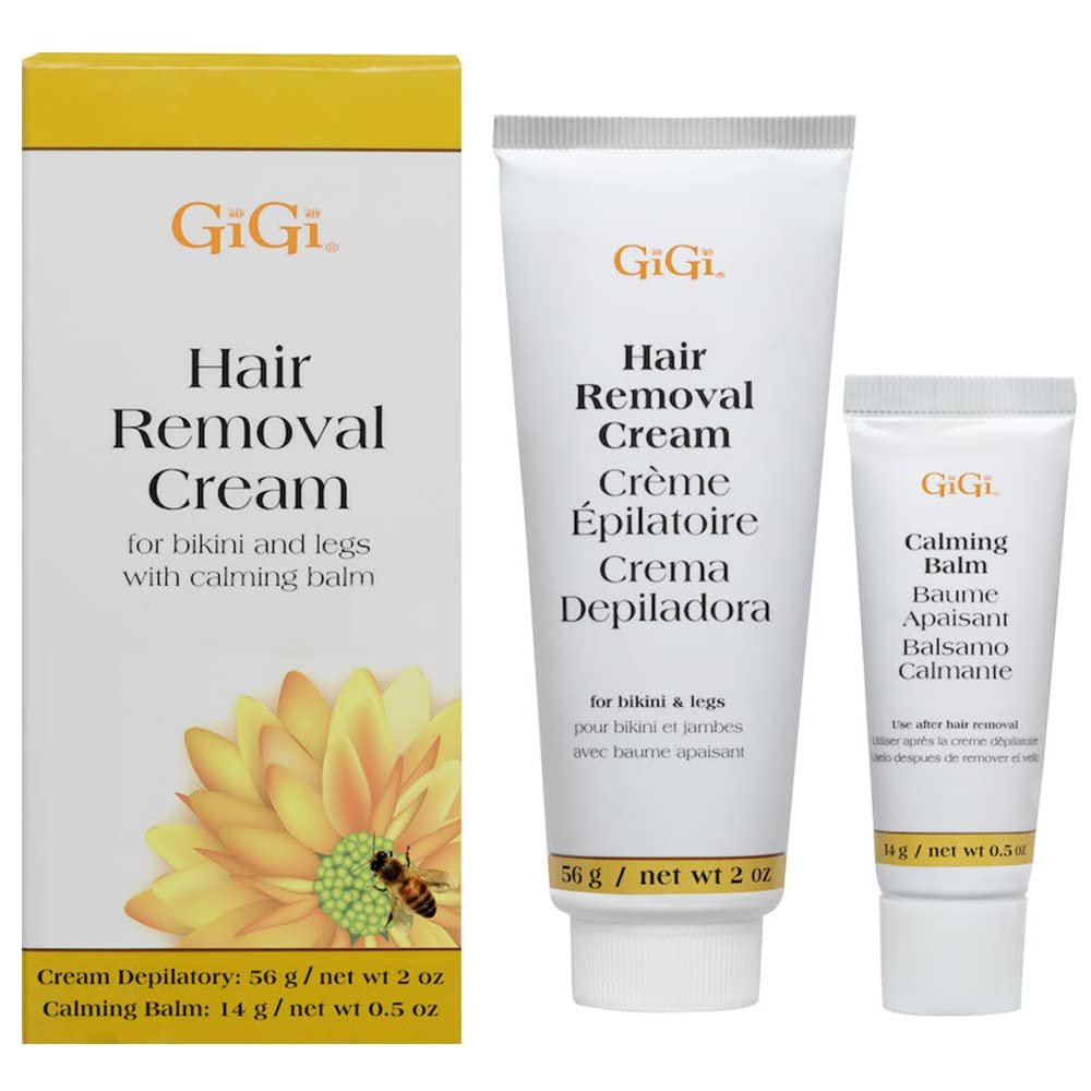 GiGi Hair Removal Cream, with Calming Balm for Legs and Bikini Area