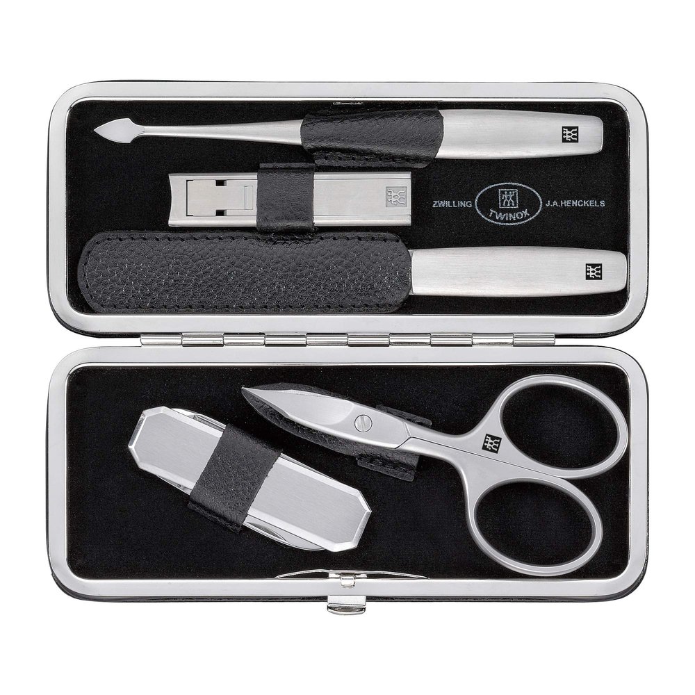 Zwilling TWINOX 97109-004-0 Asian Competence Manicure Set 5-Piece Pedicure Care Hands Feet Travel Man Woman Cowhide Black