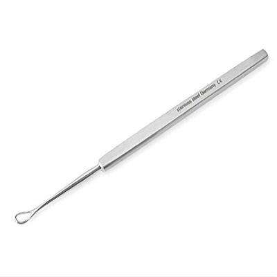 Stainless Steel Blackhead Remover with One Loop by Malteser. Made in Solingen, Germany