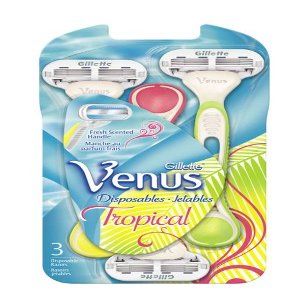 Gillette Venus Disposable, Tropical Razors, 3-Count Packages (Pack of 2)