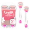 Gillette Venus ComfortGlide Disposable Razors for Women, 2 Count, White Tea Scented Moisture Bars for a Smooth Shave view 1