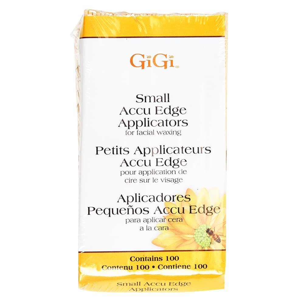 GiGi Accu Edge Wax Sticks for Hair Removal  Small, Wax Applicator Sticks, Wooden Waxing Stick for Upper Lip & Eyebrows, 100 ct