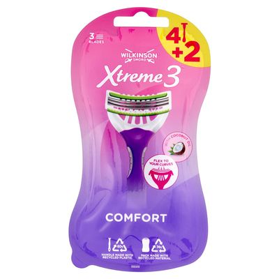 Wilkinson Sword Xtreme 3 Beauty Disposable Razor For Women 4 + 2 Free