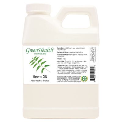 Neem Oil by GreenHealth 100% Pure Cold Pressed, Unrefined 16 oz Natural Oil for DIY, Soap Making, and Crafting