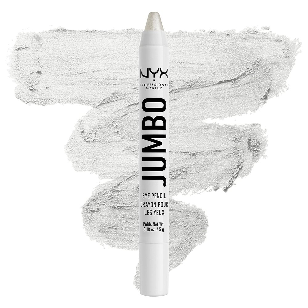 NYX PROFESSIONAL MAKEUP Jumbo Eye Pencil, Blendable Eyeshadow Stick & Eyeliner Pencil - Cottage Cheese (Silver)