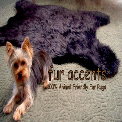 Premium Faux Fur Sheepskin Rug/Accent Pelt Rug feet/Black Sheep/Bear Skin 24"x48"