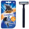 BIC Comfort 3 Disposable Razors for Men, Perfect Razors For a Smooth and Comfortable Shave, 4 Disposable Razors With 3 Blades, 4 Count Shaving Kit view 1