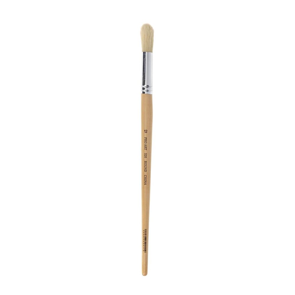Pro Art Brush White Bristle Round #12