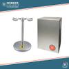 MERKUR Shaving Stand for Razor and Brush in Matt Chrome | Fits 700002 Matt Futur Adjustable Razor | 1700002 Matt Shaving Brush view 3
