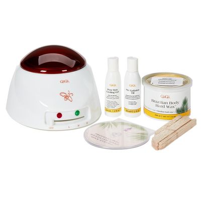 Gigi Brazilian Waxing Kit for Women - Hair Removal Wax Kit with Wax Warmer, Hard Wax, Pre & Post Wax Care, & Applicator Sticks - Ideal for Bikini & Intimate Areas