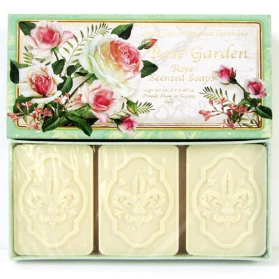 Saponificio Artigianale Fiorentino Tuscan Rose Soap Set from Italy