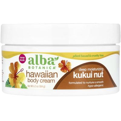 ALBA BOTANICA BODY CREAM,KUKUI NUT, 6.5 OZ