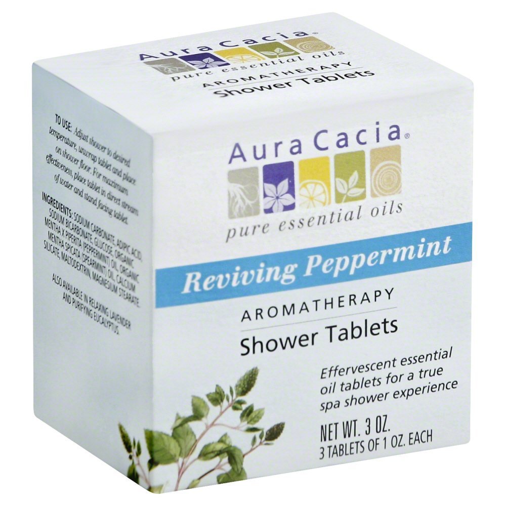 Aura Cacia Aromatherapy Shower Tablets, Reviving Peppermint 3 ea (Pack of 12)12