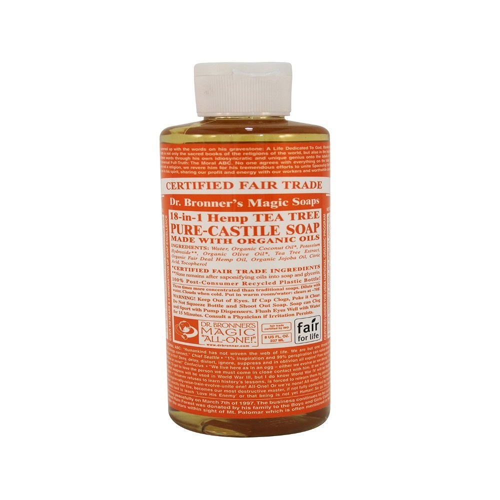 Dr. Bronner's Magic Soaps: Liquid Castile Soap, Tea Tree 8 oz (12 pack)