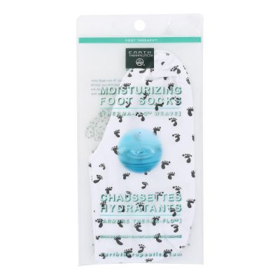 EARTH THERAPEUTICS MSTRZ FOOT SOCK,WHTE/PRNT, PAIR