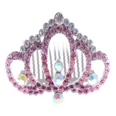 Alilang Vintage Rose Pink Bridal Hair Comb Simulated Crystal Wedding Hair Accessories