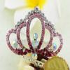 Alilang Vintage Rose Pink Bridal Hair Comb Simulated Crystal Wedding Hair Accessories view 3