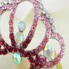 Alilang Vintage Rose Pink Bridal Hair Comb Simulated Crystal Wedding Hair Accessories view 4