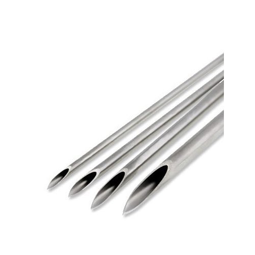 Luxe Modz Unisex Body Piercing Kit, Sterilized Catheter Hollow Needles, Hypoallergenic Supplies, Nickel-Free, 16G, Silver, Pack Of 100