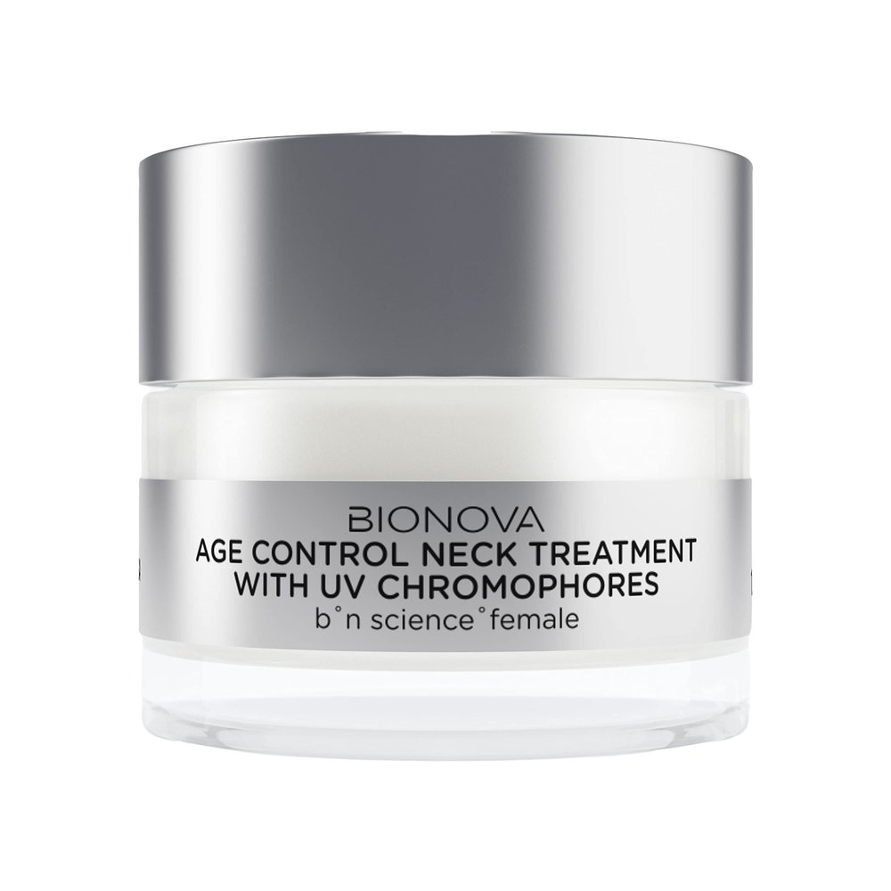 BIONOVA Age Control Neck Wrinkle Treatment Cream with UV Chromophores - Reduce Mild to Deep Neck Lines, Wrinkles, and Retain Skin Firmness (0.5 oz)