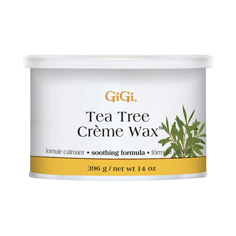GiGi Tea Tree Crme Wax - Soothing Hair Removal Wax for Sensitive Skin, Soft Wax for Face & Body, Calming Formula with Tea Tree Oil, 14 oz