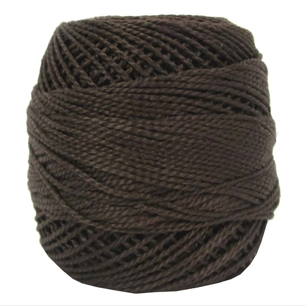 Pearl Cotton Ball Size 8 87yd-Ultra Dark Coffee Brown