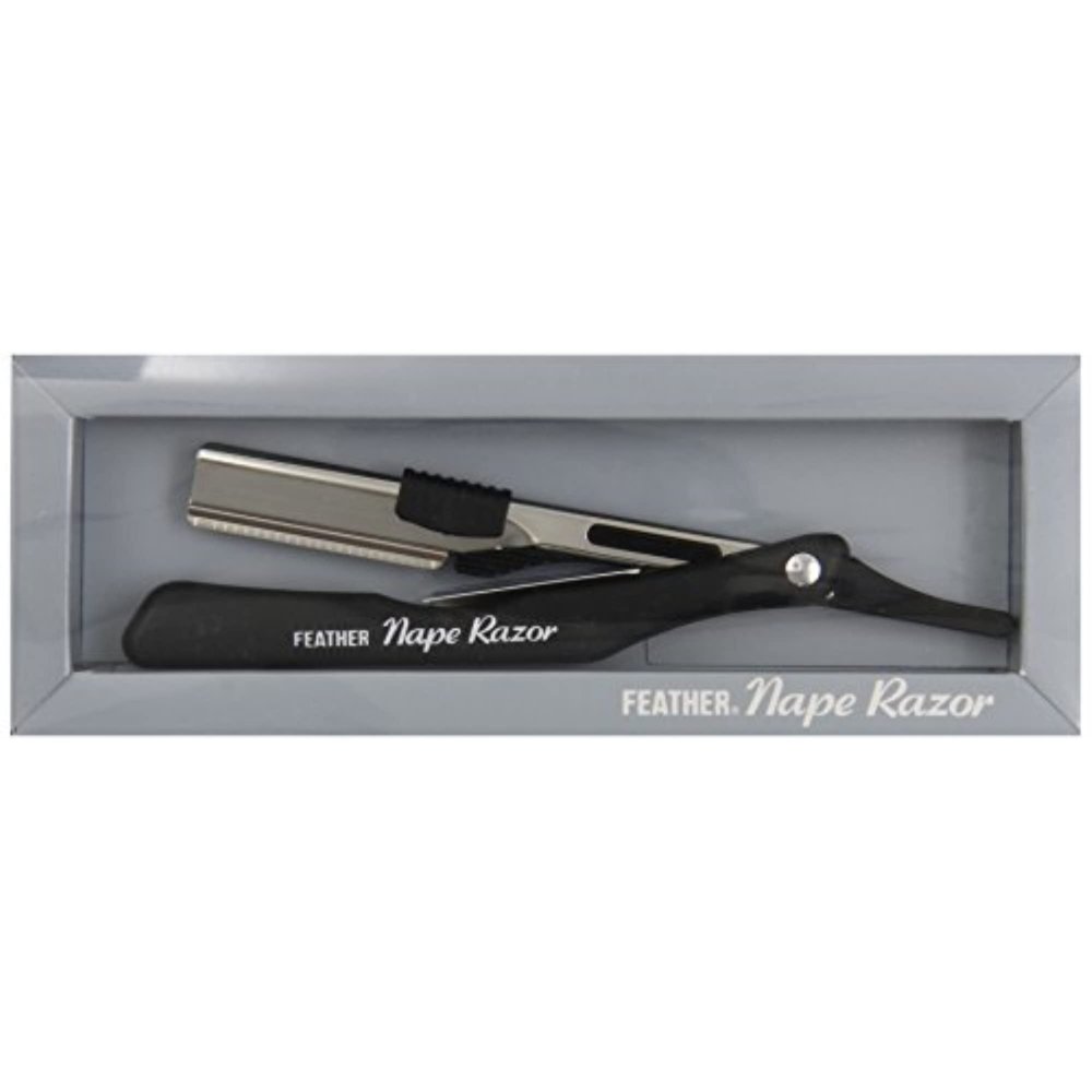 Feather - Nape and Body Razor - Designed for Trimming, Cutting, Thinning, Shaving Neckline, Facial Detail Work, Bikini Areas & Dermaplaning Use - Ergonomic Handle - Made in Japan