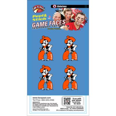 NCAA Oklahoma State Cowboys 4-Pack Waterless Temporary Tattoos