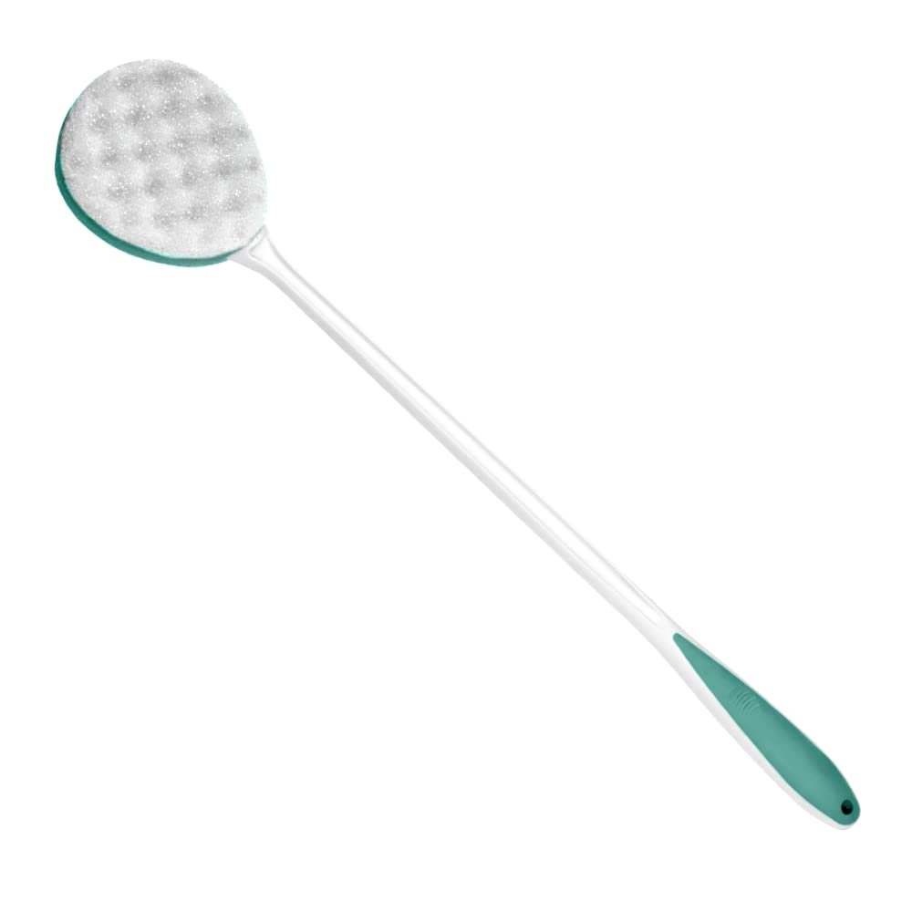 Helping Hand Long Handled Exfoliating Bath Sponge for Adults. Bendable Shower Sponge & Back Scrubber, Exfoliating Brush for Hard to Reach Areas. Bathing Sponge for Elderly & Disabled. 26/65cm Long