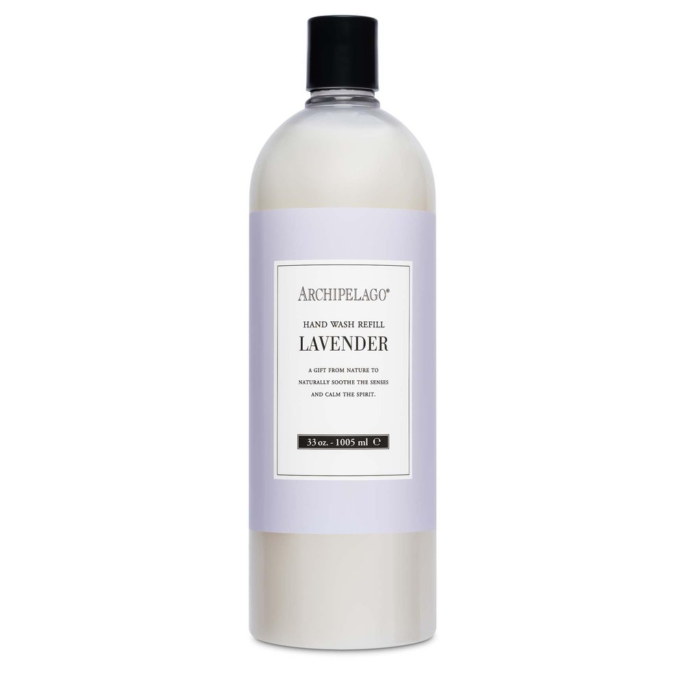 Archipelago Botanicals Lavender Hand Wash Refill, Liquid Hand Soap Refill, Fragrances with Lavender, Bergamot and Citrus, 33 fl oz
