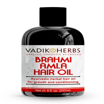 Vadik Herbs Brahmi Amla Hair Oil (8 oz) Ayurvedic herbal hair growth oil and hair conditioning oil with Rosemary Oil | Great for hair loss, balding, thinning, for beard growth,scalp treatment
