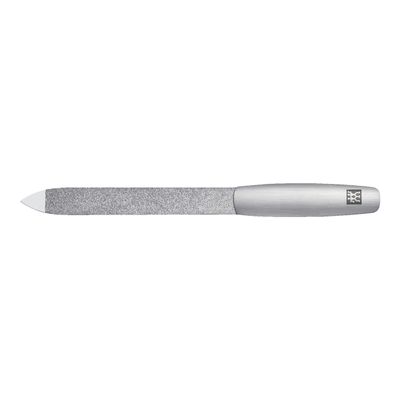 ZWILLING Sapphire Nail File (coarse and fine Grained File Surfaces for Shortening and Shaping, Cleaning tip), Premium, Silver, 5 inch