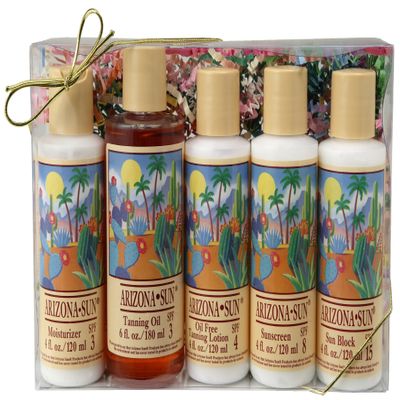 Gift Set  Includes Five - 4 oz. Sun Protection Lotions - Moisturizer - Tanning Oil  SPF 8 - SPF 15  SPF 30 - Great Gift Idea for Any Occasion - Birthday