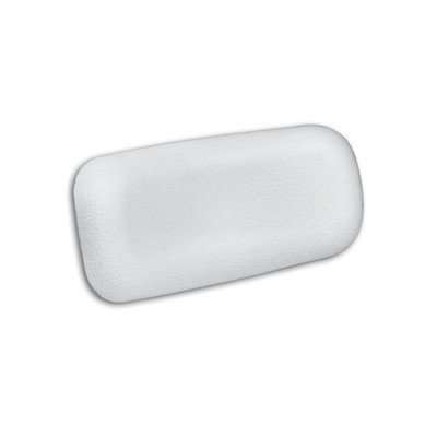 Jacuzzi Straight Pillow, 5" (H) x 15" (W), Almond Finish, Comfort-Enhancing, Water-Resistant, Ideal for Straight-Rim Bathtubs, with Secure Easy-Attach Suction Cups, Durable & Hygienic Bath Accessory