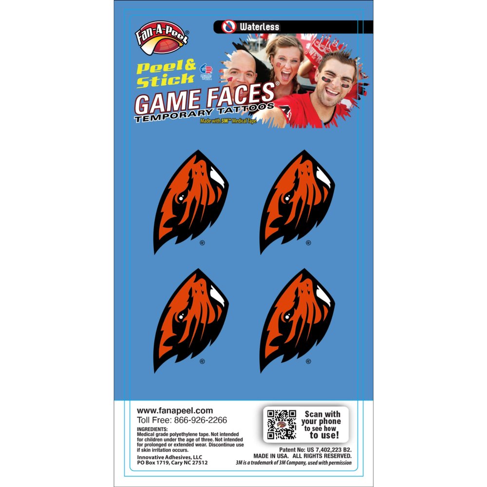 Waterless Peel & Stick Temporary Tattoos Fan-A-Peel / Gamesfaces