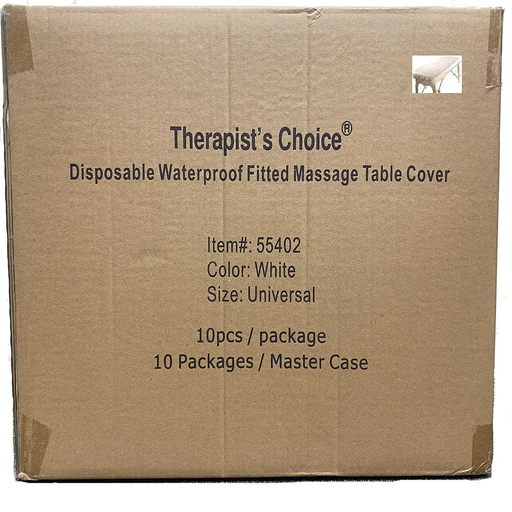 Therapist's Choice Waterproof Fitted Disposable Massage Table Sheets, case of 100 pcs