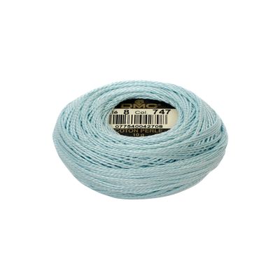 Pearl / Perle Cotton Balls Size 8 Very Light Sky Blue (10 Pack)