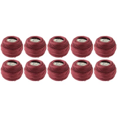 Pearl / Perle Cotton Balls Size 8 Medium Dark Antique Mauve (10 Pack)