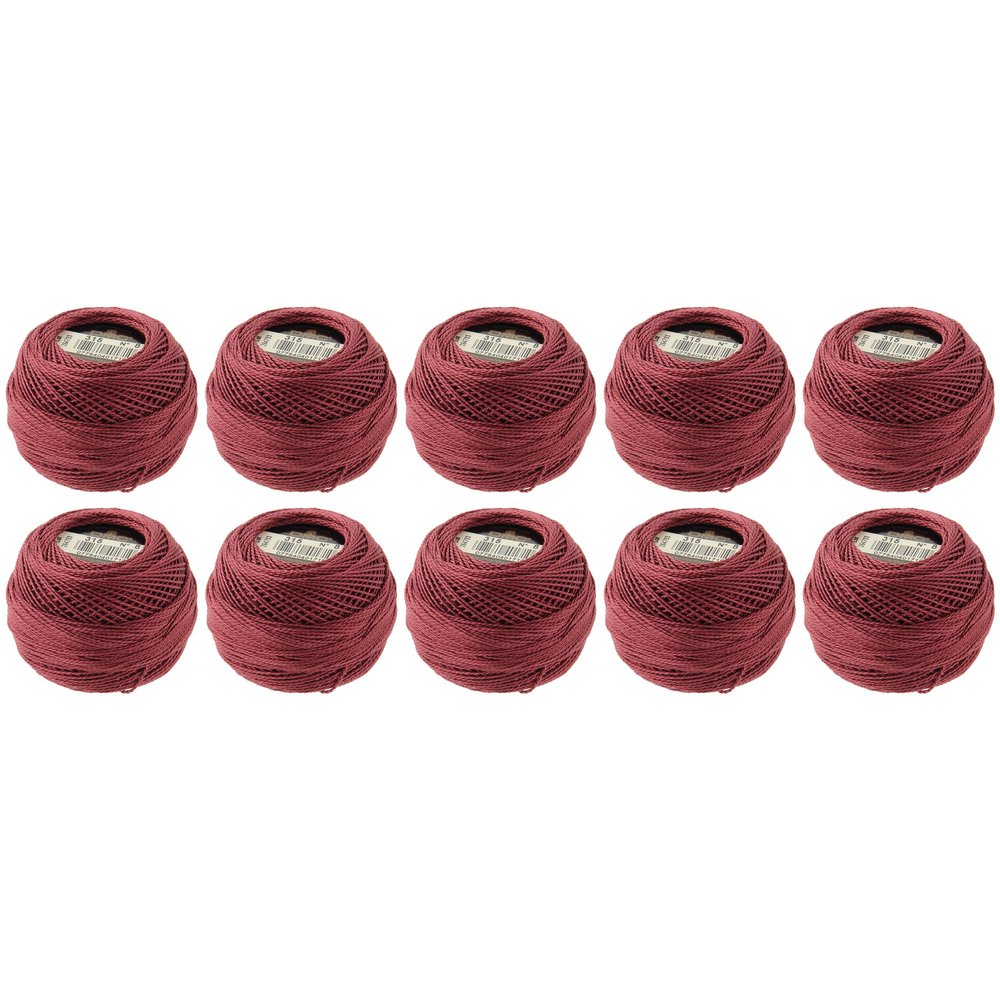 Pearl / Perle Cotton Balls Size 8 Medium Dark Antique Mauve (10 Pack)