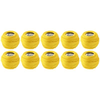 Pearl / Perle Cotton Balls Size 8 Lemon (10 Pack)