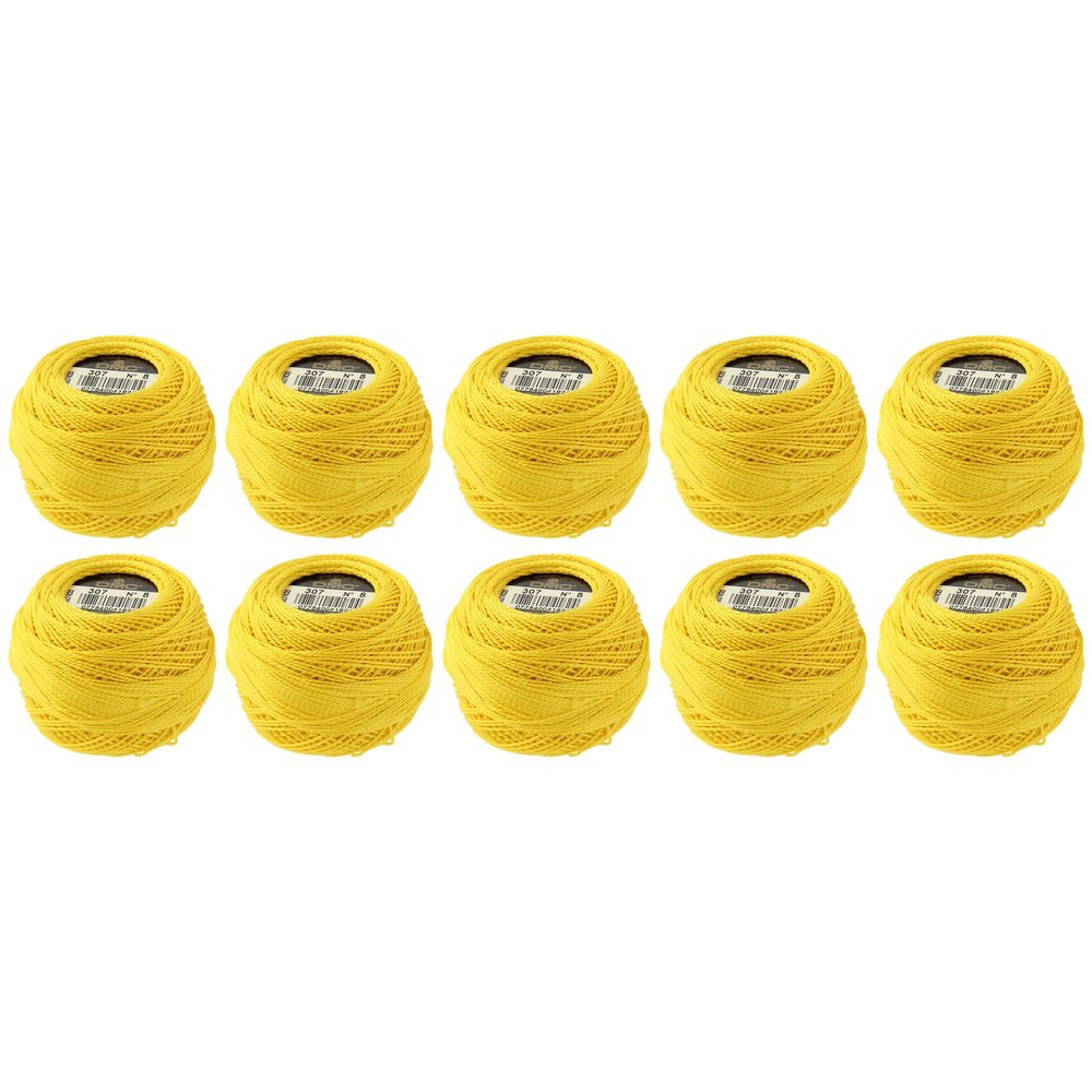 Pearl / Perle Cotton Balls Size 8 Lemon (10 Pack)