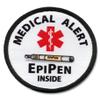 Creative Clam Epipen Inside Medical Alert Symbol 2.5 Inch Black Rim Sew-on Patch view 1