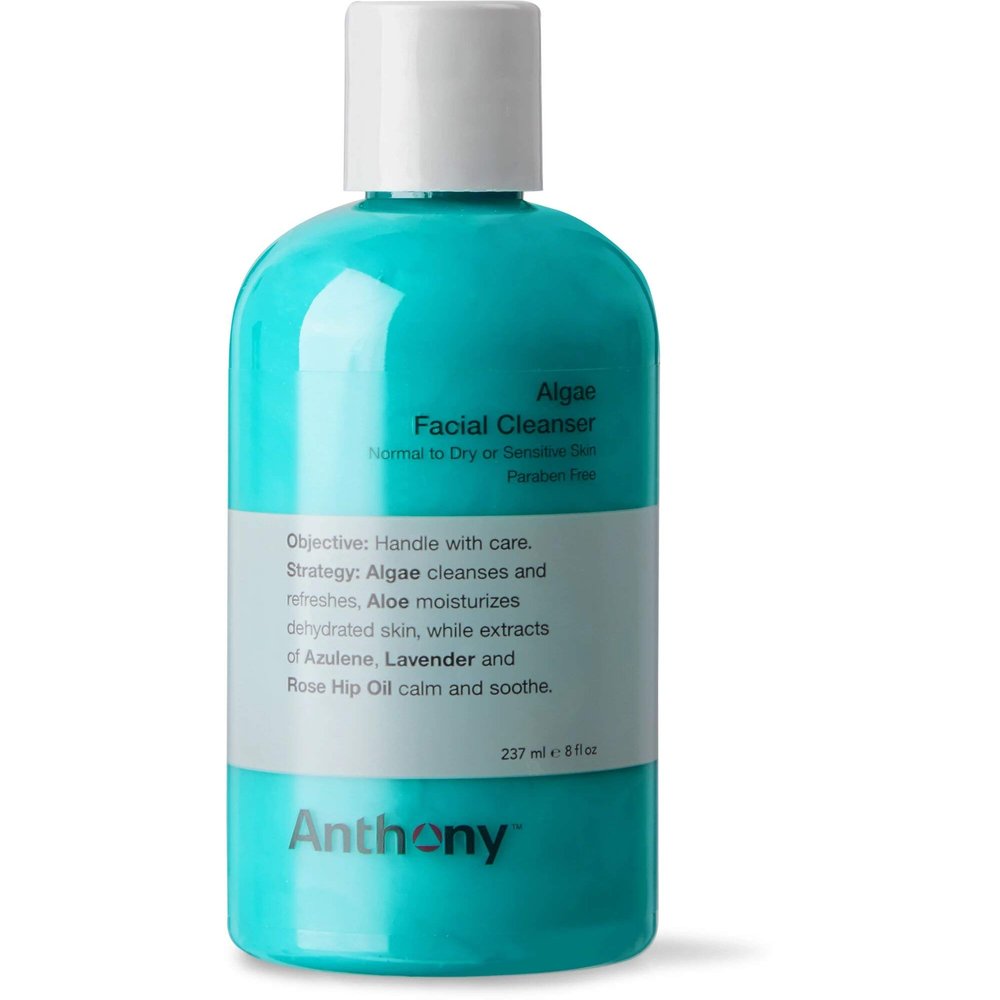 Anthony Algae Facial Cleanser, 8 Fl Oz - Contains Algae, Aloe Vera, Azulene, Lavender & Rose Hip Oil for Cleansing, Refreshing, Moisturizing, Hydrating, Calming & Soothing Skin