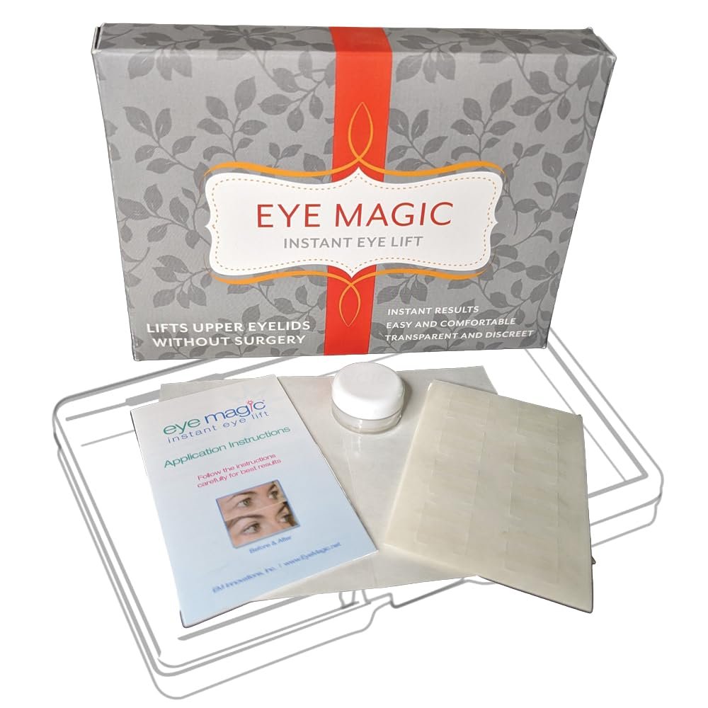 Premium Original Instant Eye Lift Kit (Small/Medium Kit) 64 Eye Lift Strips + Wax/Gel. Lifts Droopy Upper Eyelids for A Youthful Look