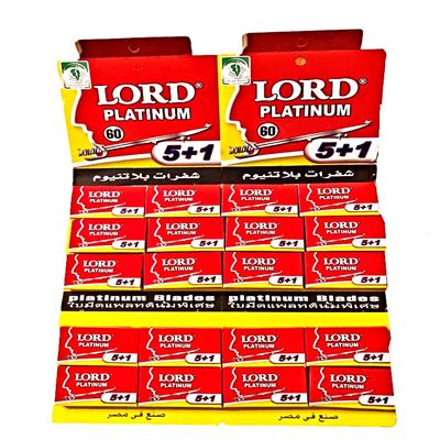 LORD Platinum Double Edge Razor Blades, 5+1 Pack - Total 60 blades