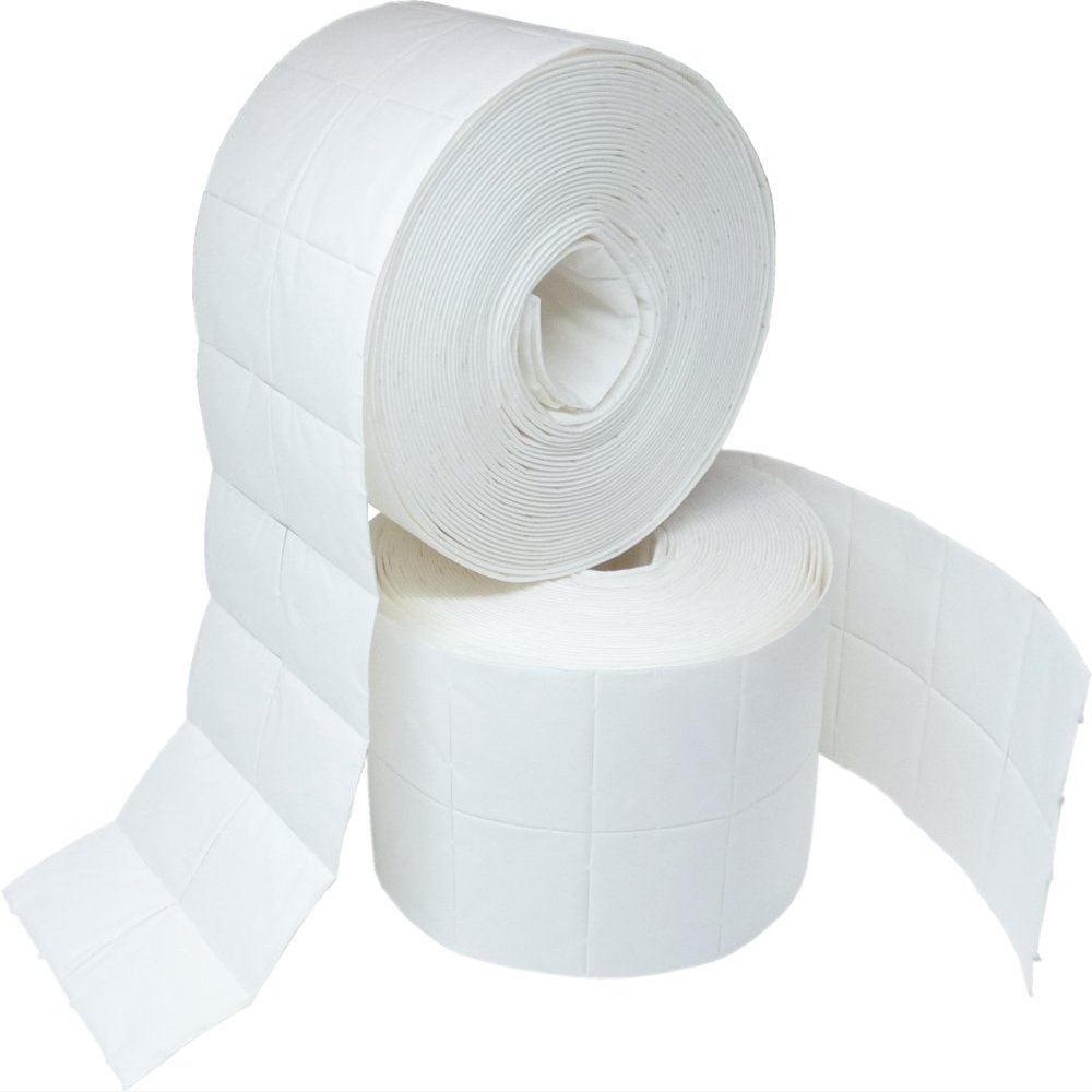 1000 cellulose pads 5 x 4 cm = 2 rolls of lint-free cellulose pads, 13-ply, very absorbent