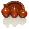 American Atelier Accents by Jay Inspirational Red Resin Vases with Tray, Set of 3 view 1