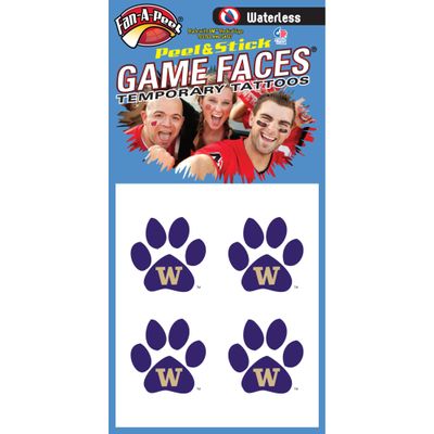 Fan-A-Peel Washington Waterless Temporary Tattoos - Hypoallergenic Peel and Stick Waterproof Temporary Tattoos - Officially Licensed