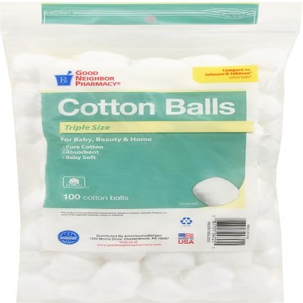 Good Neighbor Pharmacy Triple Size Cotton Balls, Pure Cotton, 100 Count, for Baby Beauty & Home